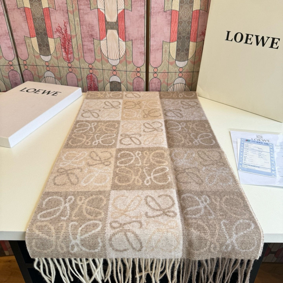 Loewe Fringed Loop-Motif Scarf