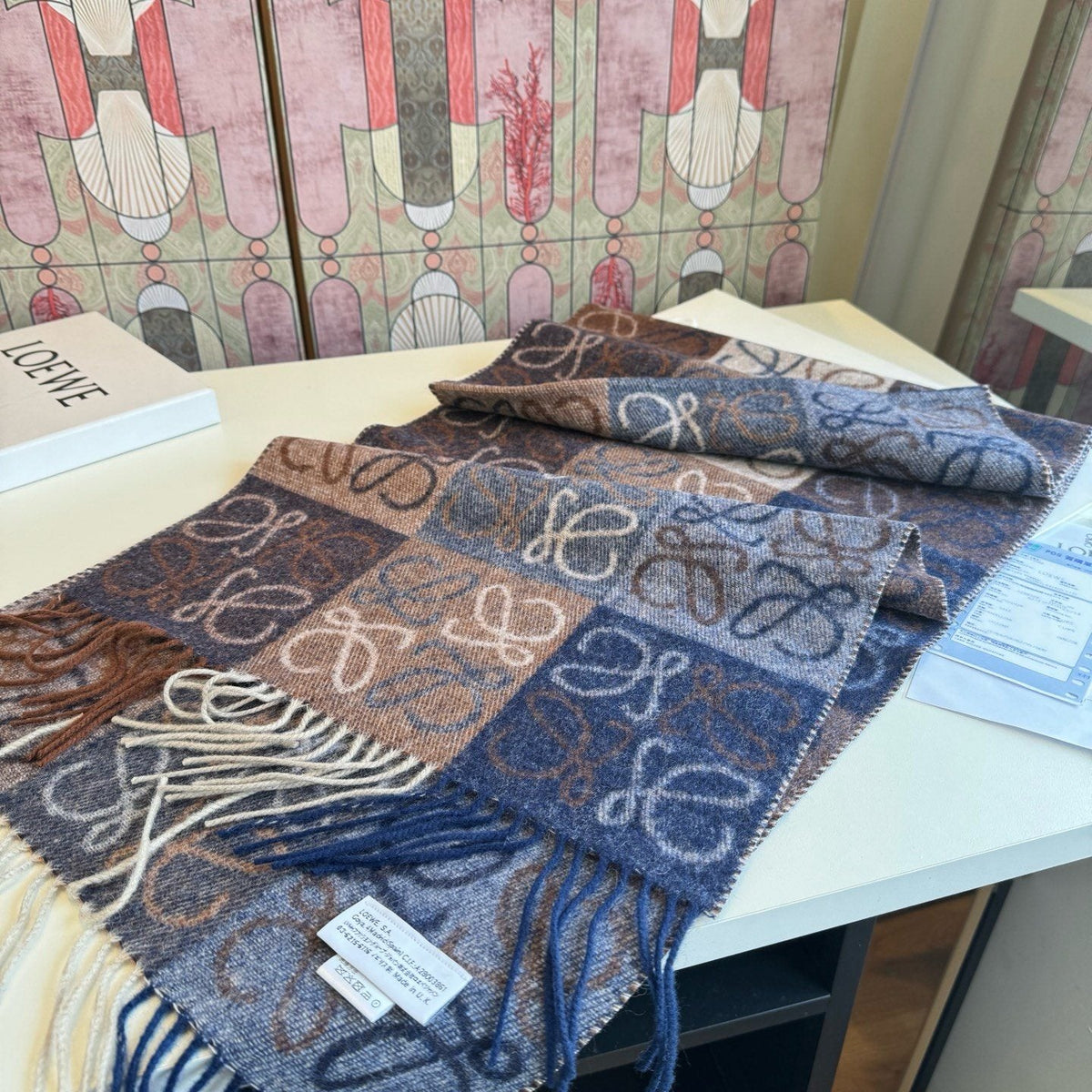 Loewe Fringed Loop-Motif Scarf