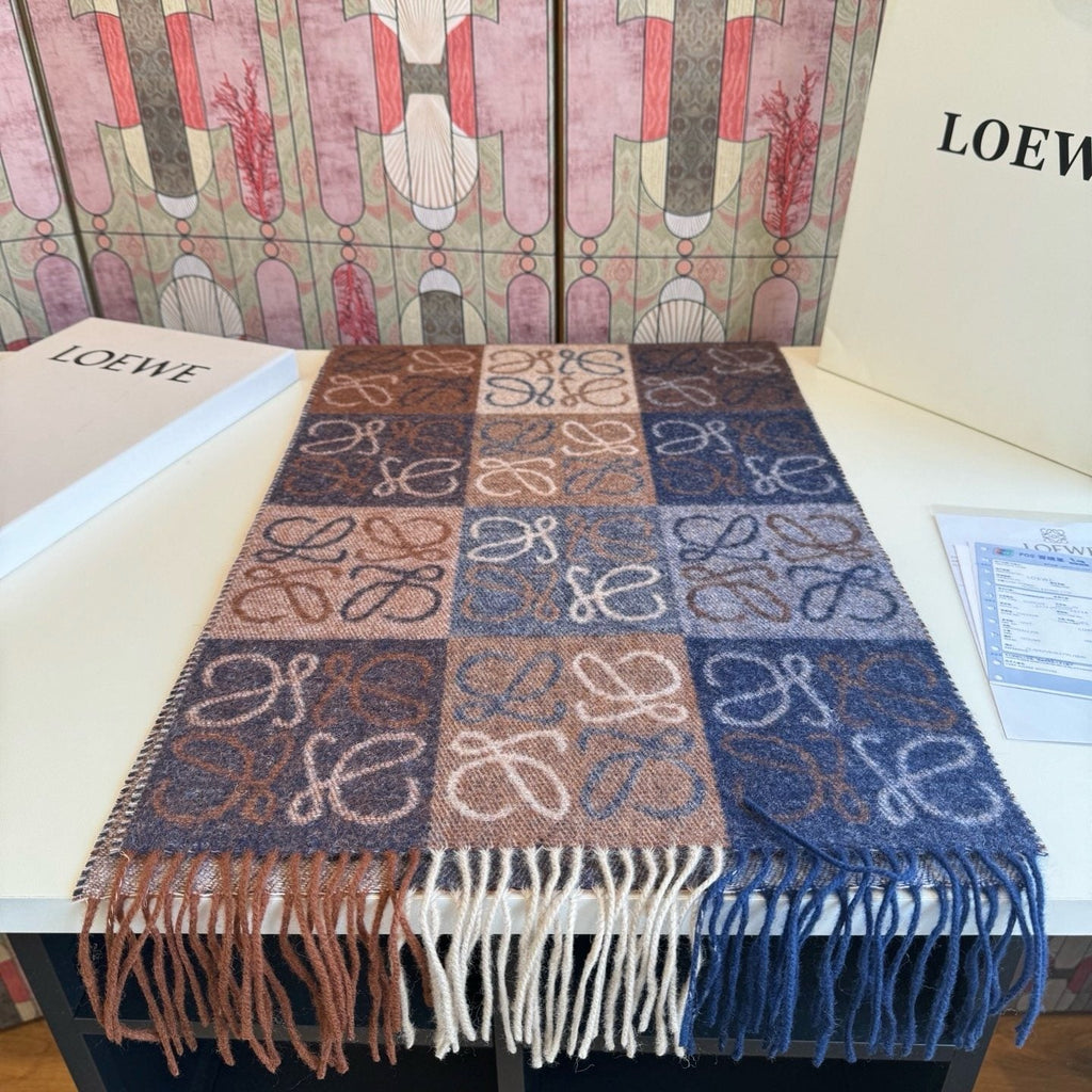Loewe Fringed Loop-Motif Scarf